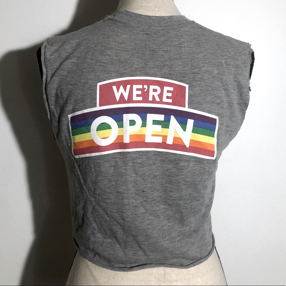 2016 Atlanta Pride cropped sleeveless tee shirt.  Men’s small women’s medium